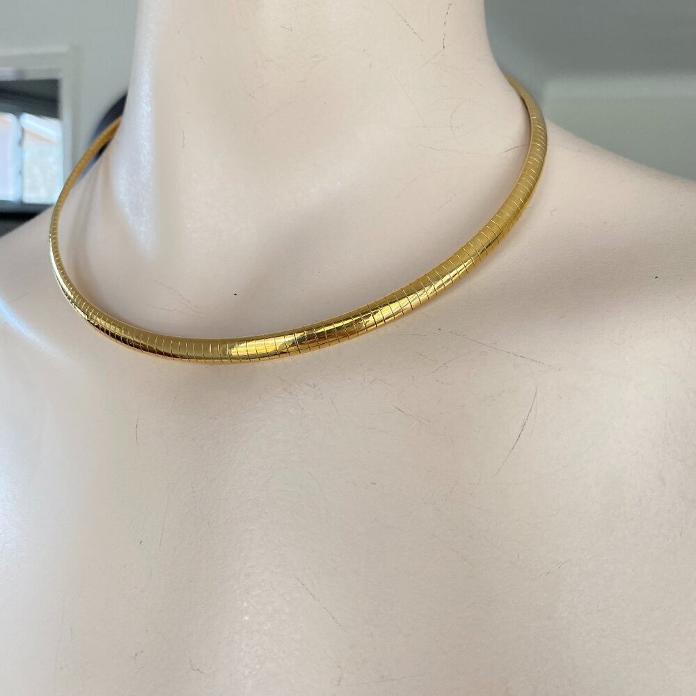 Joan Rivers Classic Gold Tone Omega Choker Necklace VTG​​